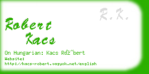 robert kacs business card